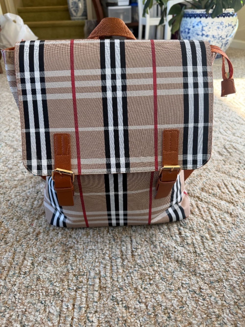 Loulu Backpack Men/Women Limited Collection Plaid Tote Bag